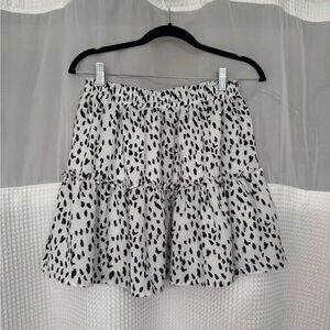 Princess Polly Light of Life Black and White Tiered Skater Mini Skirt Size 6